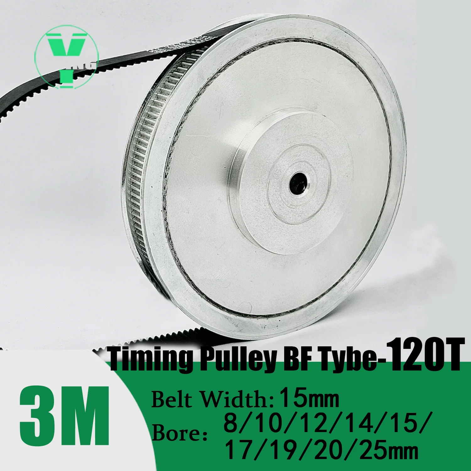 Imagem -03 - Sincronismo Polia Cinto Conjunto Kit Roda Síncrona Correia Largura 15 mm Furo Mm25 mm Redução 10:1 12t 120 Dentes 3m Htd3m