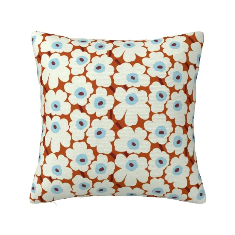 Sarung bantal motif Poppy kecil kustom 40x40cm sarung bantal gaya Modern mode untuk Sofa persegi