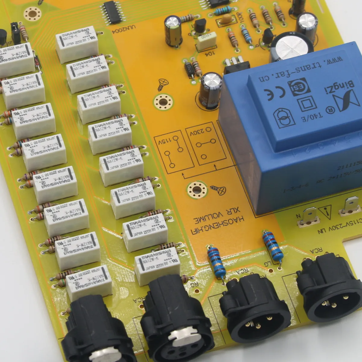 บอร์ดควบคุมระดับเสียงรีเลย์ขั้นสูง HiFi XLR เสียง Preamplifier แบบพาสซีฟที่สมดุล