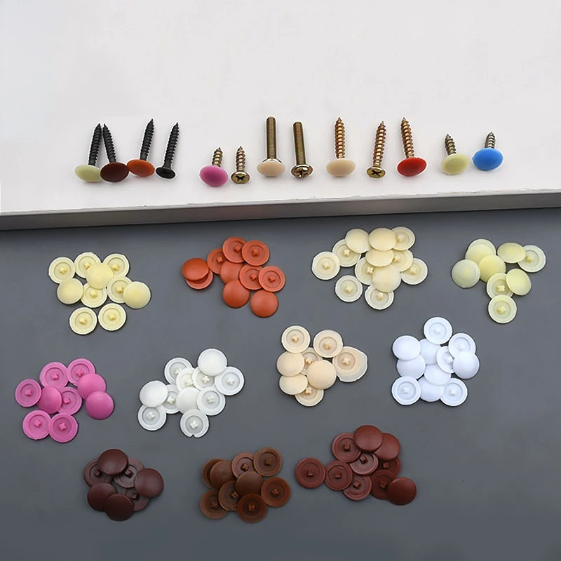 100/500/1000pcs Plastic Screw Cap Cover Nuts Flat Phillips Screws Snap Protective Cap Furniture Decorative Bolts Hardware view 3