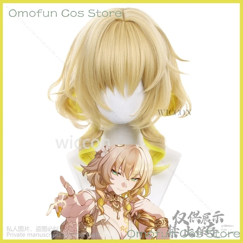 2025 NEW Anime Game Honkai Star Rail Cosplay Aglaea Synthetic Hair Wigs 35cm Short Heat-resistant Party Hair+Wig Cap Halloween C