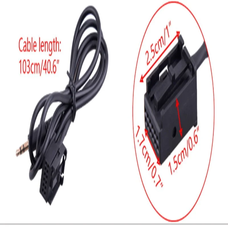 3.5mm 6000 CD External AUX In Cable Input Adapter MP3 Audio Cable Fit forFord Focus MK2 C-MAX S-MAX Mon-deo Fiesta Fusion