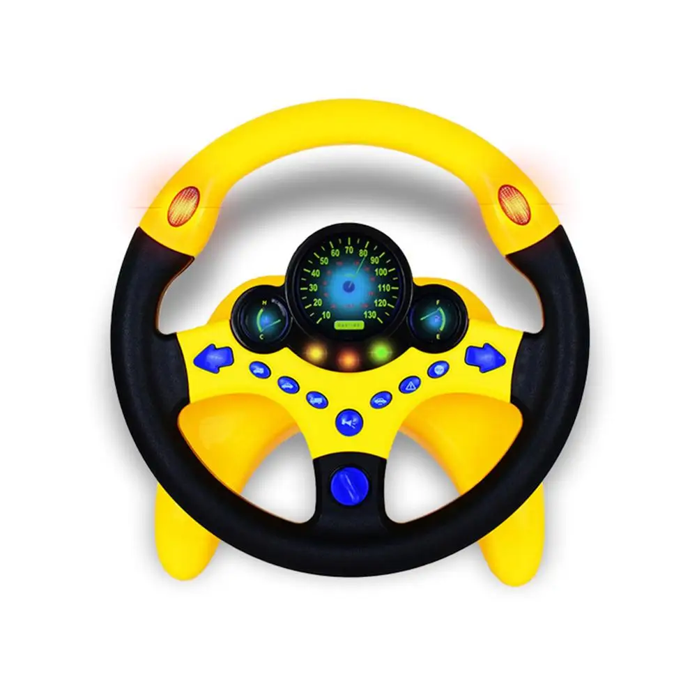 Cute Children Steering Wheel Toy with Light Simulation Driving Sound Music funny Educational Baby Electronic Travel kids toys