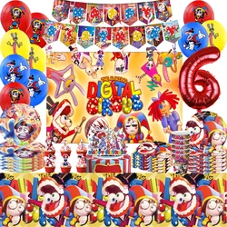 The Amazing Digital Circus  Tableware Birthday Party Decoration Balloon Banner Cake Topper Party Supplies Baby Shower