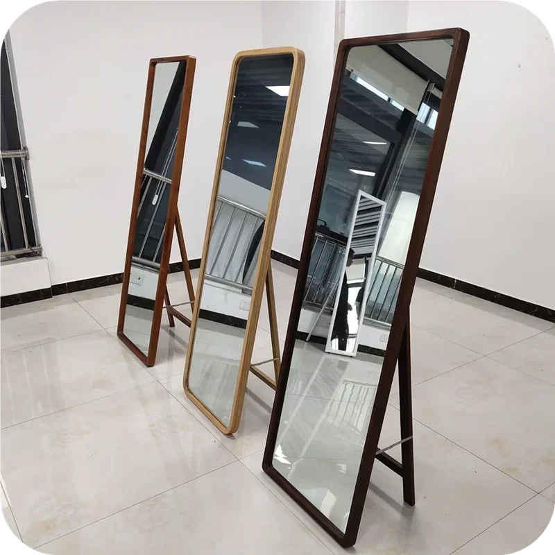 Hot Sell Household Big Wooden Frame Large Full Length Long Dressing wall Standing Floor Mirror for Bedroom