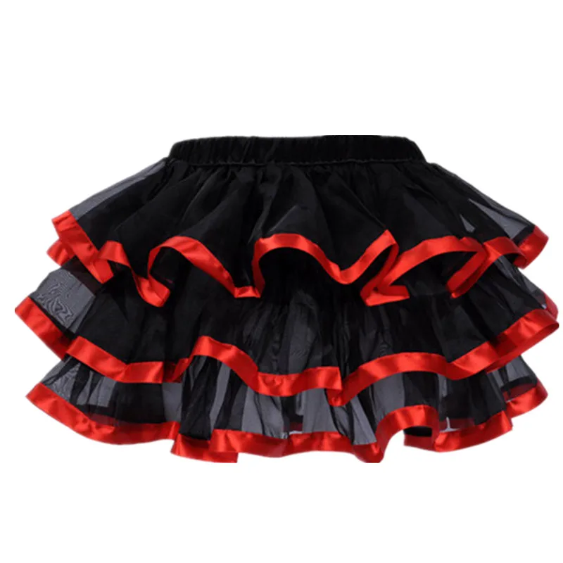 Saia feminina espartilho tutu vestido de baile cintura elástica malha petticoat festa dança mini saia