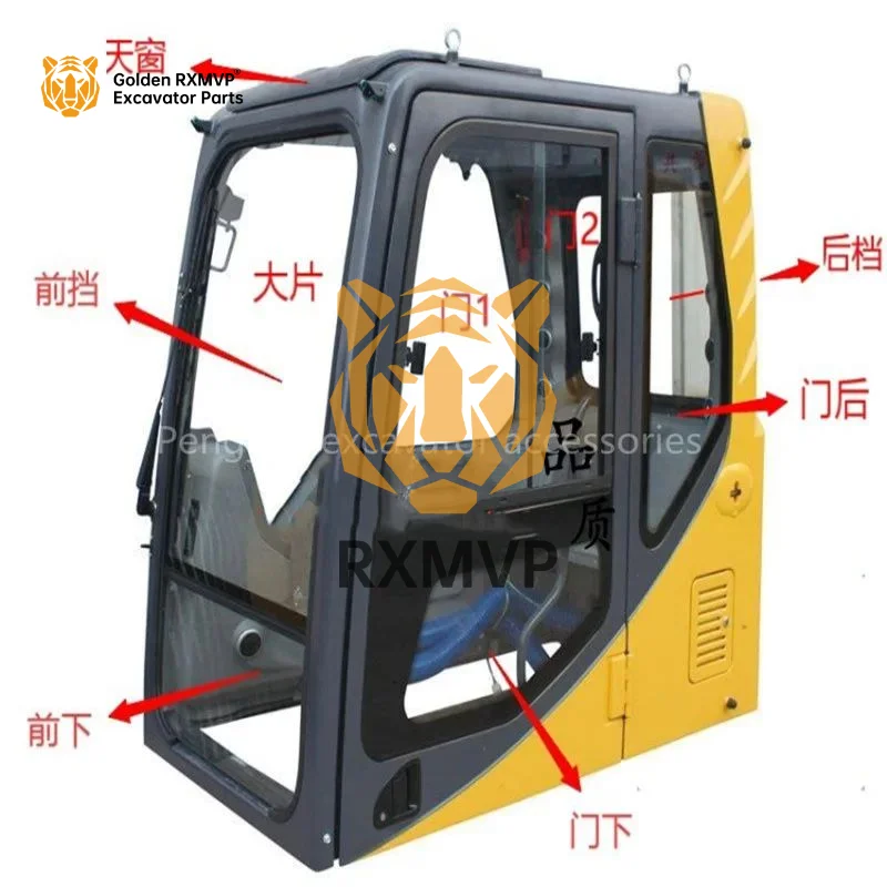 Excavator glass Hitachi Komatsu Sany Sumitomo XCMG Kobelco Kato Kubota Zhonglian Case cab windshield glass double layer parts