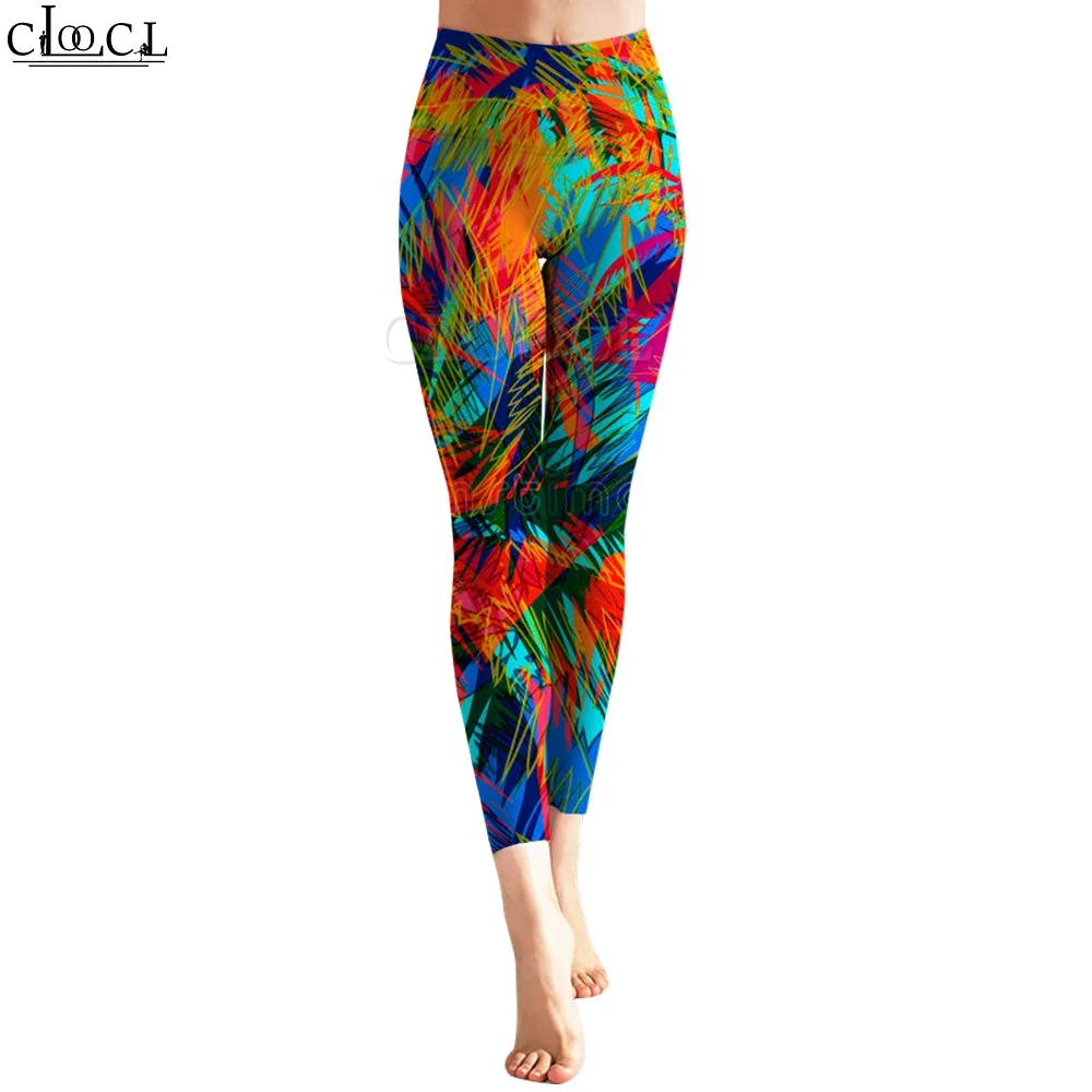 CLOOCL-mallas de moda Harajuku para mujer, pantalones de cintura alta, mallas de entrenamiento, pantalones deportivos estampados, pantalones femeninos