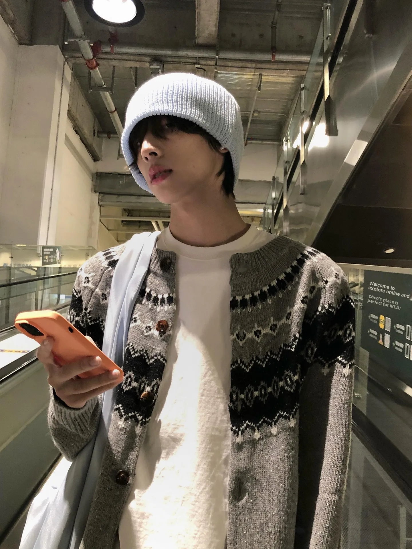 

Мужской вязаный кардиган в стиле Fair Isle с винтажным цветочным узором, осенний, с круглым вырезом, стандартный крой, длинный рукав, теплый