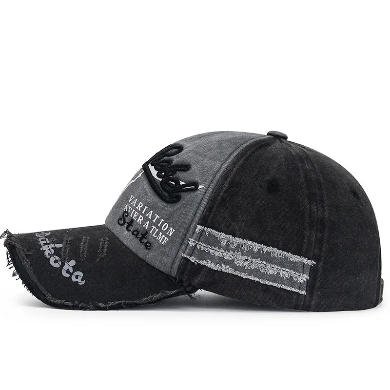 Spring and Autumn Seasons Coated Washed Baseball Cap Five-Piece Adjustable Flying Edge Damaged Old Sun Hat