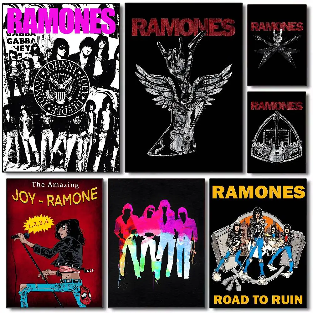 

Movie R-Ramones pop Poster HD home decor sticky wall waterproof home living room bar aesthetic decor