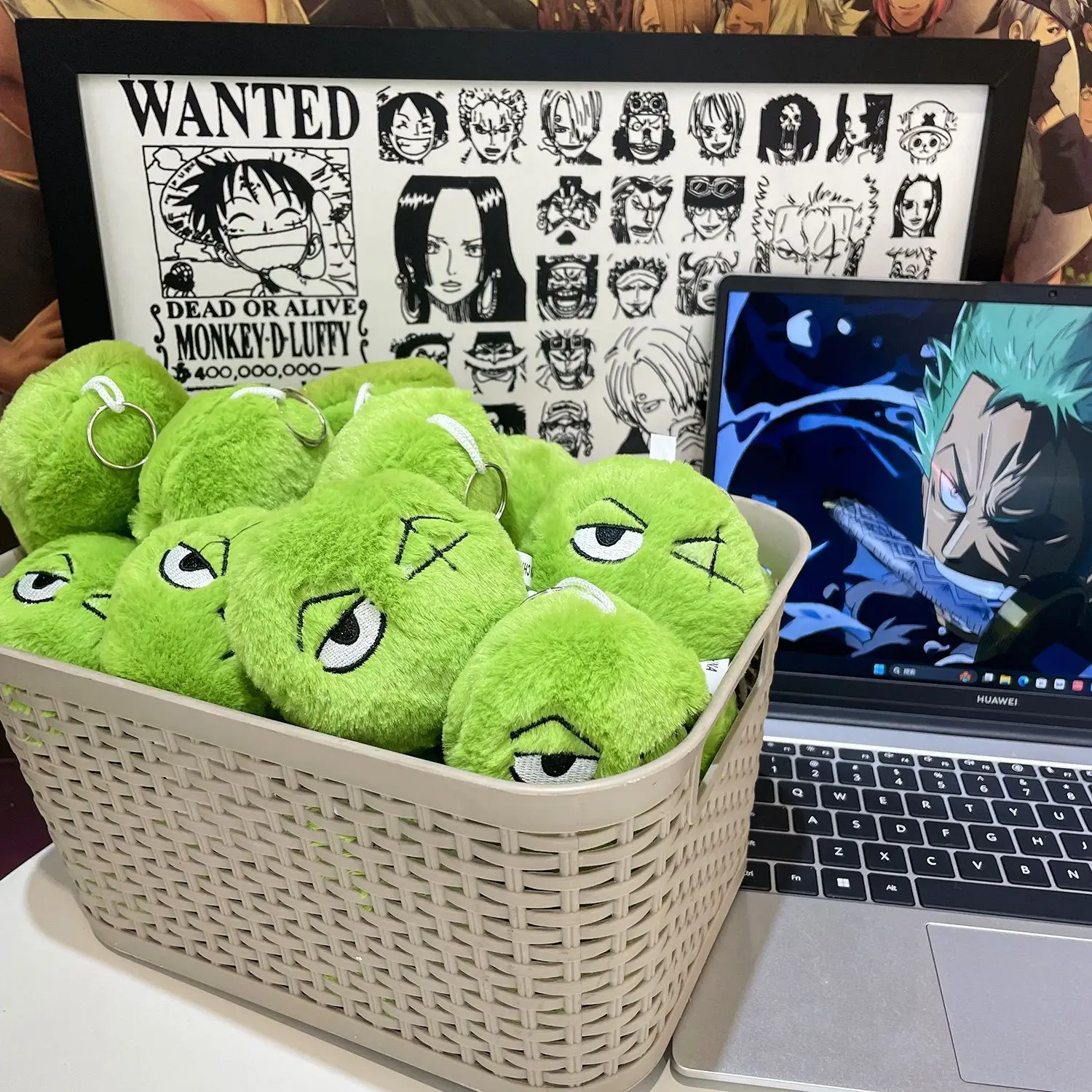 8 cm One Piece Roronoa Zoro Portachiavi Ciondolo Parlante Vocale Alghe Verte Testa Zoro Portachiavi Giocattoli Creatività Unzip Bambola Regalo Giocattolo