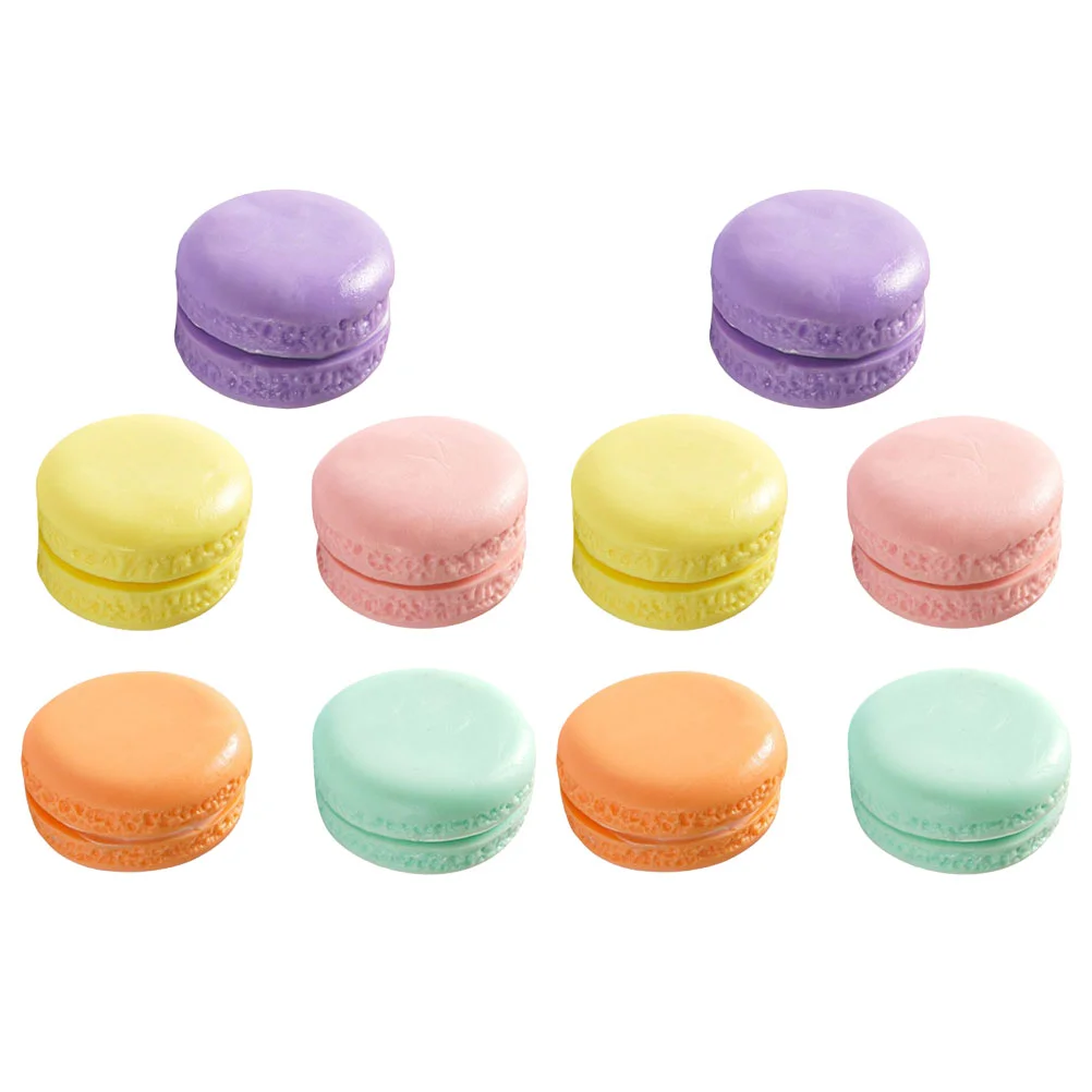 

10 Pcs Faux Macarons Home Decor Tabletop Artificial Dessert Ornament Biscuits Models Photo Prop Fake Cream Cake