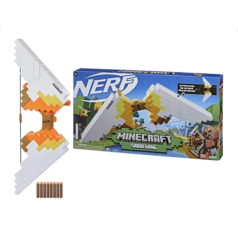 Hasbro Heat Nerf Minecraft Sabrewing My World Bow Электрический мягкий пулевидный пистолет Настольный чехол представляет подарок на день рождения мальчика