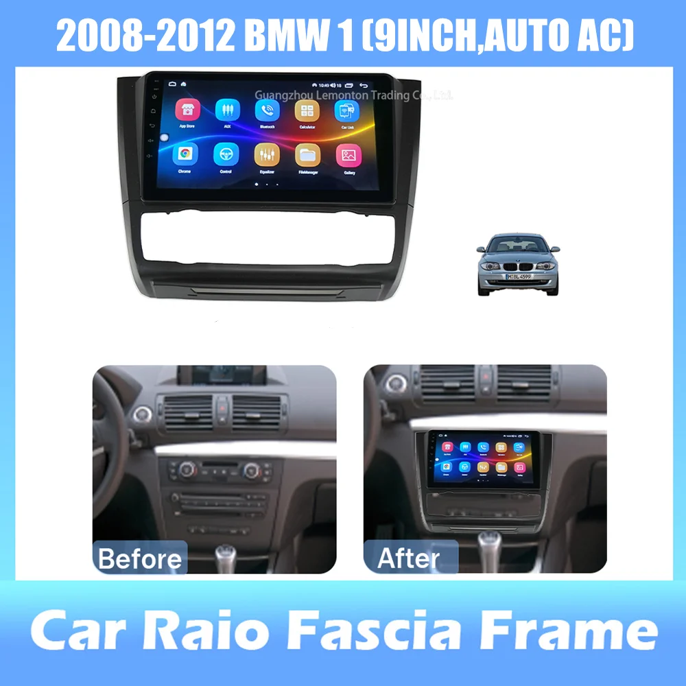 9-inch 2din Car Radio Dashboard For BMW 1 2008-2012 Stereo Panel, For Teyes Car Panel With Dual Din CD DVD Frame