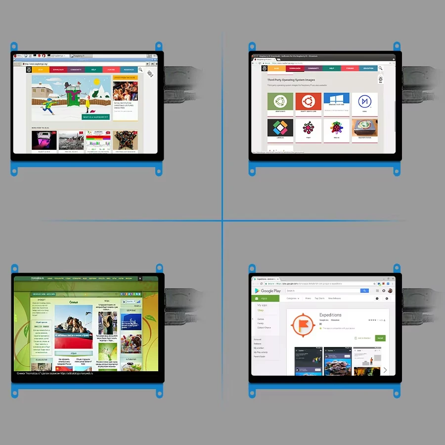 شاشة EYOYO 7 بوصة LCD HDMI Raspberry Pi 4/3/2/1 Monitor1024x600 HD شاشة تعمل باللمس بالسعة تدعم نظام التشغيل Windows Linux Raspbian