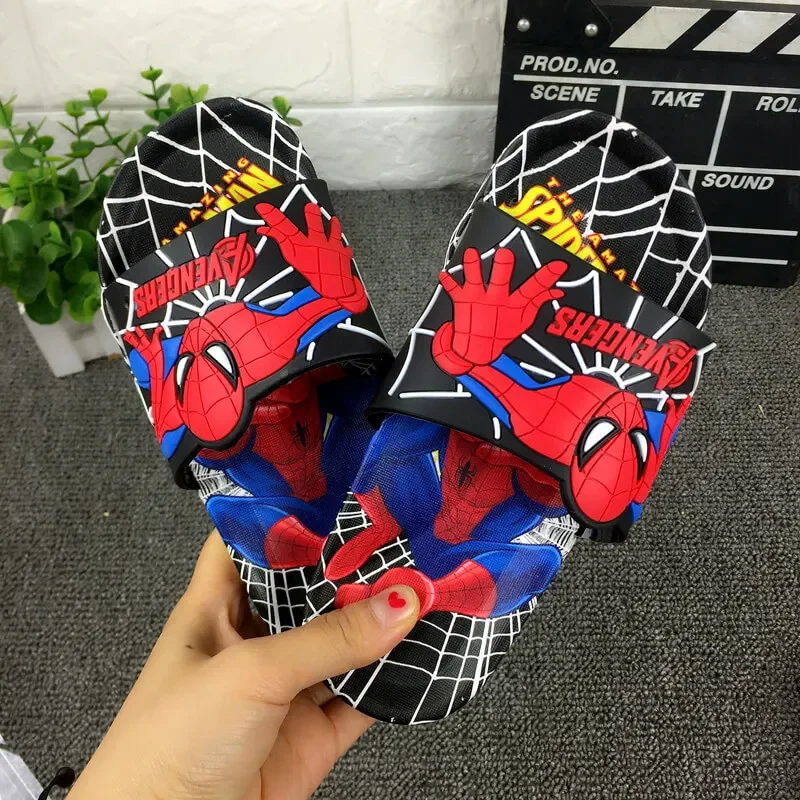 Disney Spiderman Kids Slippers Captain America Male Summer Non-slip Girls Princess Sophia Sandals Girls Toddler Shoes Water Shoe