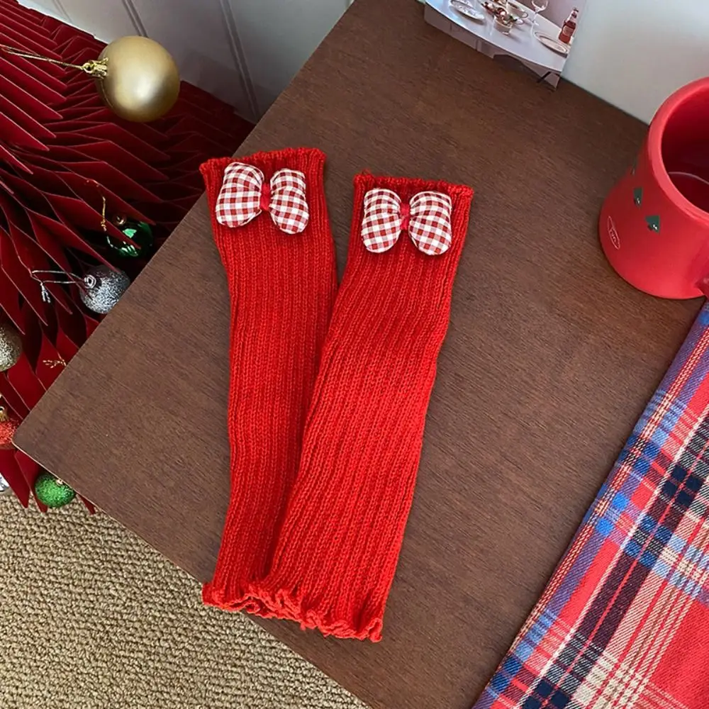 

Cute Harajuku Jk Leg Warmers Lolita Nylon Knitted Leg Cover Foot Cover Solid Color Red Leg Socks Girls