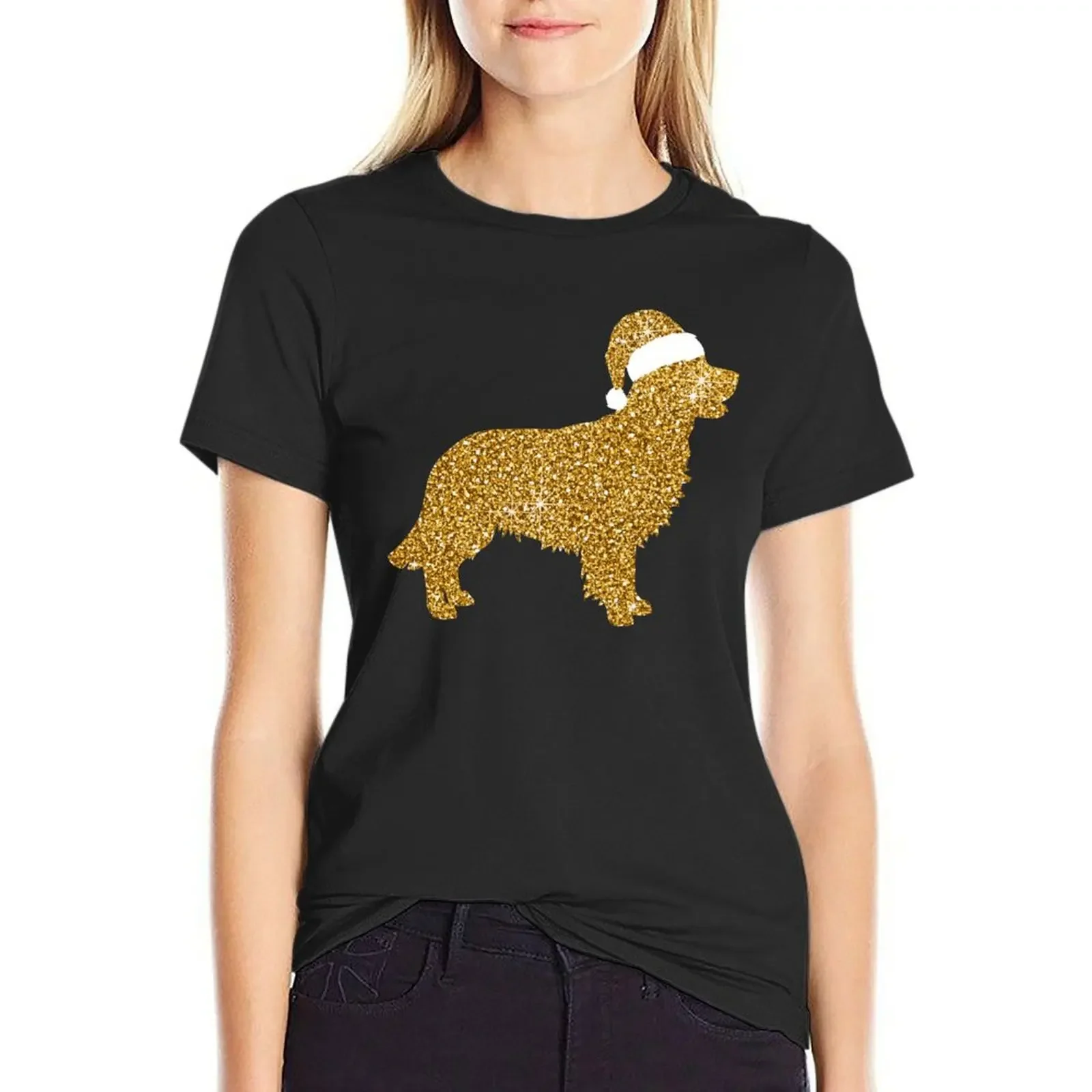 

Golden Retriever Christmas Gifts T-Shirt summer top lady clothes plus size t shirts for Women loose fit