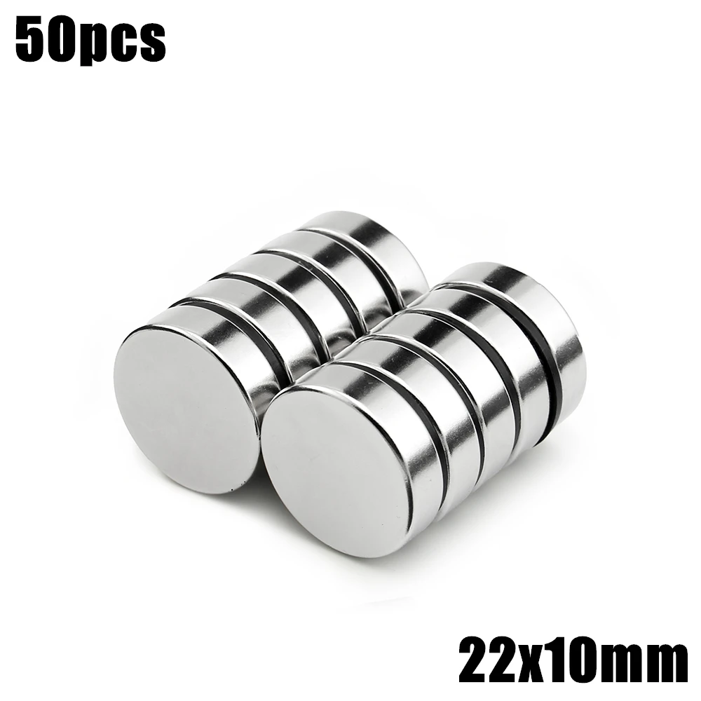 

50pcs 22x10mm Super Powerful Strong Bulk Small Round NdFeB Neodymium Disc Magnets Dia 22*10mm N35 Rare Earth NdFeB Magnet