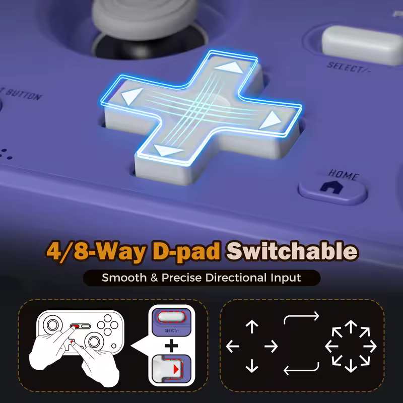 IINE Pocket Retro Game Controller,1000Hz Recessed Stick, Hall Effect Joysticks,Portable Mini Gamepad Customizable Controls - Image 6