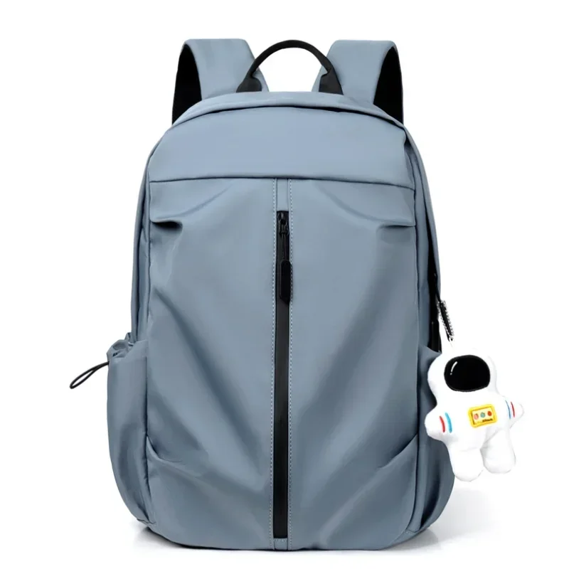 Backpack with large capacity button travel bag, solid color, simple original stay, fashionable, retro, neutral, high street