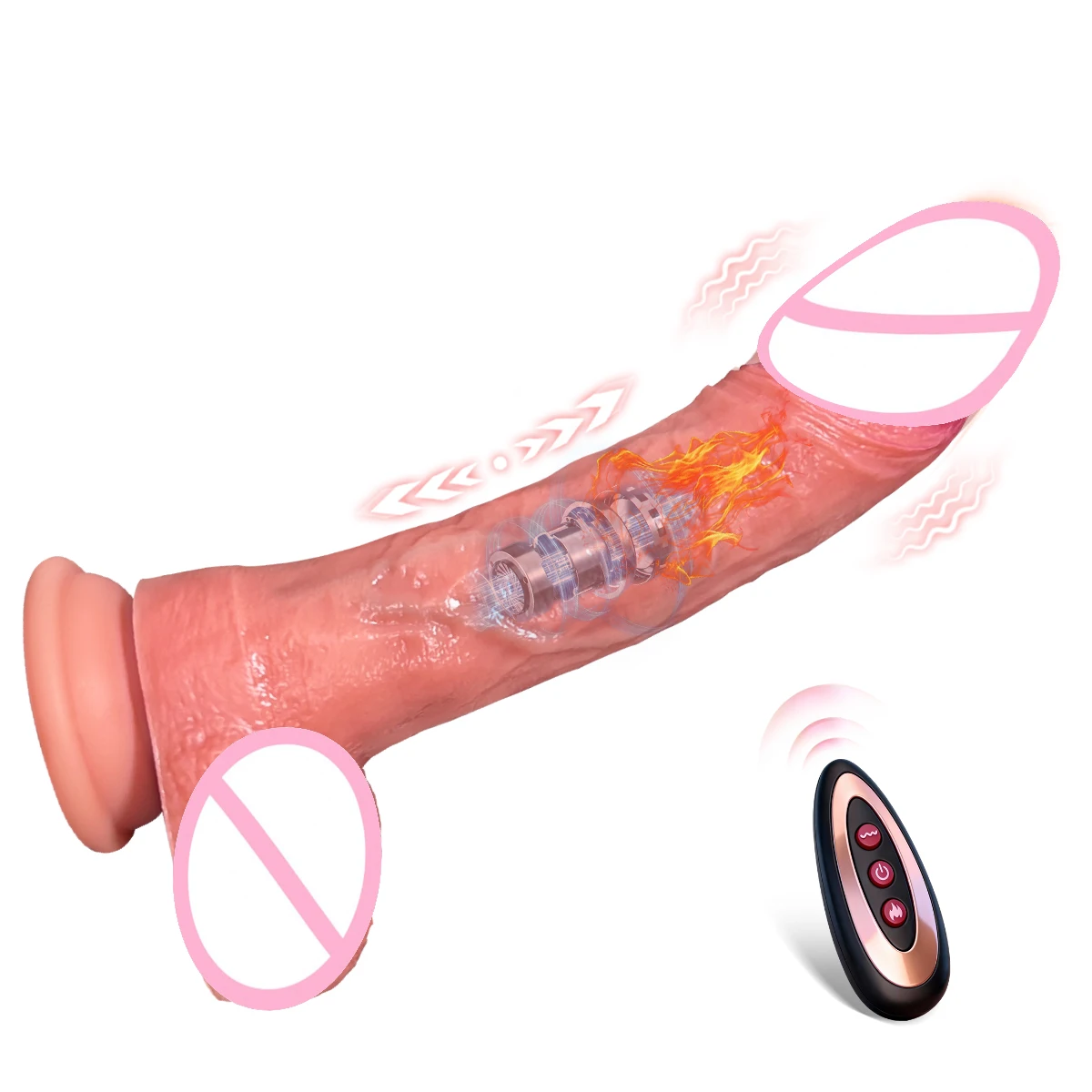 22Cm Adult Sex Toy Dildos Heating Remote Control Function 10 Powerful Modes Liquid Silicone Anal Plug Stimulating G-Spot Dildo