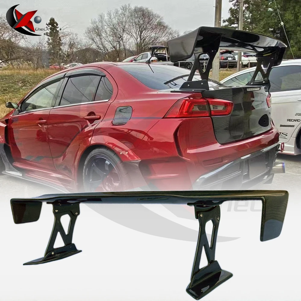 For Mitsubishi Lancer EVO10 EVO X 2009-2016 Genuine Carbon Fiber Material VT Style Rear Spoiler Racing Modified Aerodynamic Kit