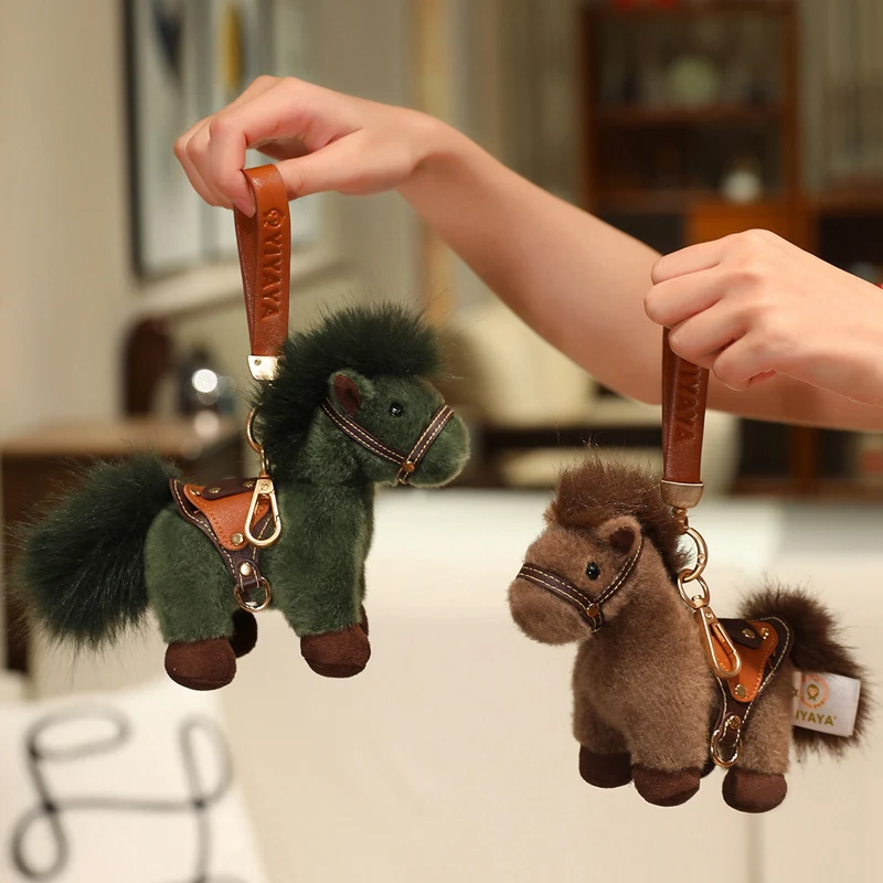 

13cm High Quality Plush Steed Toy With Saddle Kawaii Plush Eight Steeds Horse Doll Pendant Cute Stuffed Animal Pony Bag Charm