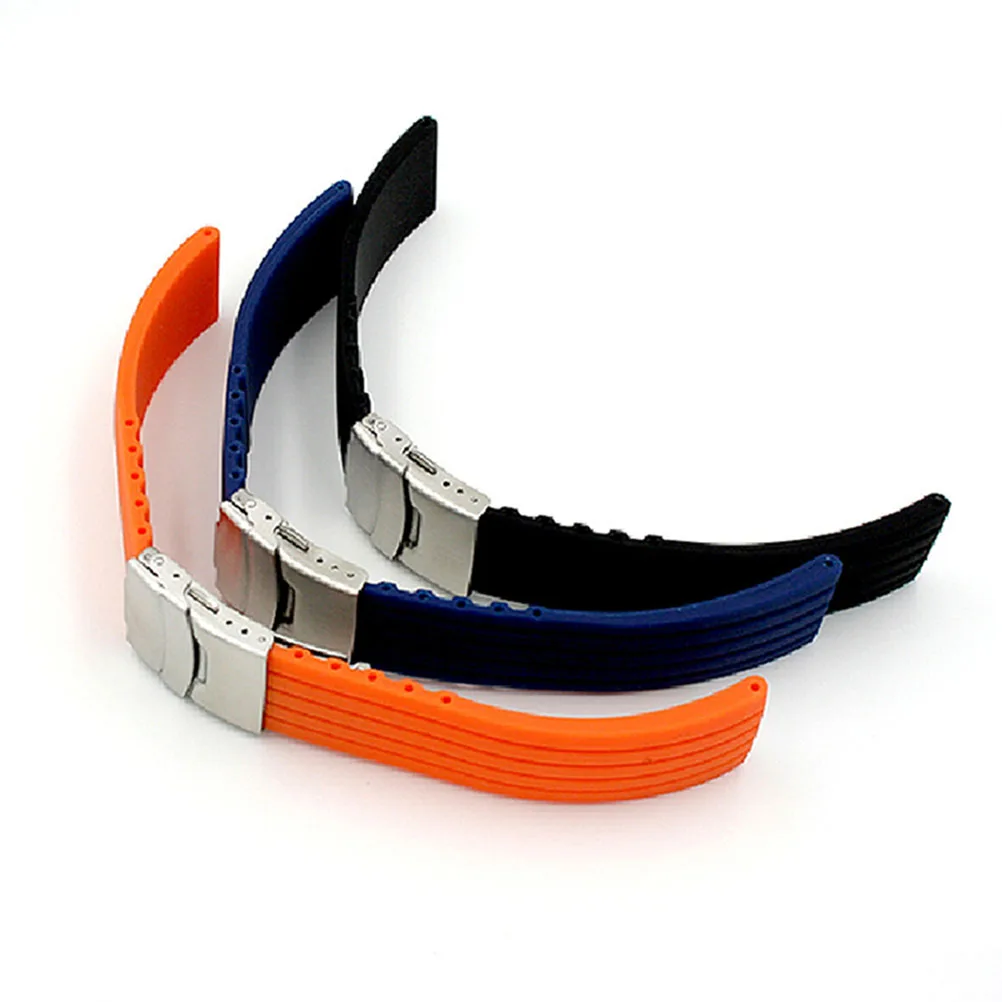 

Silicone Watch Band 20MM Sturdy Replacement Universal Smooth Anti Rust Buckle Durable Design Comfortable Match Most Watches Safe
