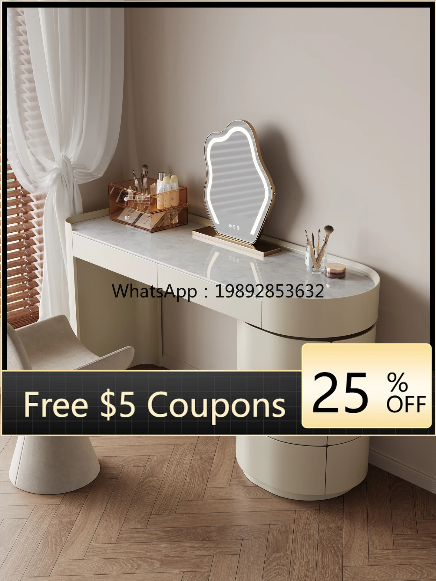 

YFY Pure Natural Luxury Stone High-End Dressing Table and Chest of Drawers Integrated Small Apartment Bedroom Storage Corner