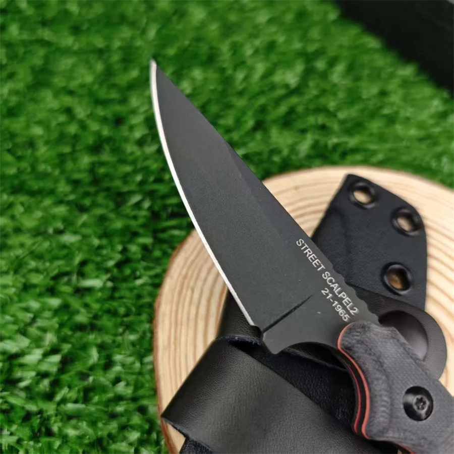 TOPS con fodero lama fissa coltello dritto esterno manico G10 lama 8Cr13Mov campeggio caccia autodifesa strumenti multifunzionali