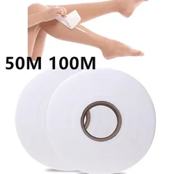 High Quality 1 Roll 50m 100m Nonwoven Wax Strips For Hair Removal Body Cloth Hair Remove Wax Paper Rolls Hair Removal Epilator