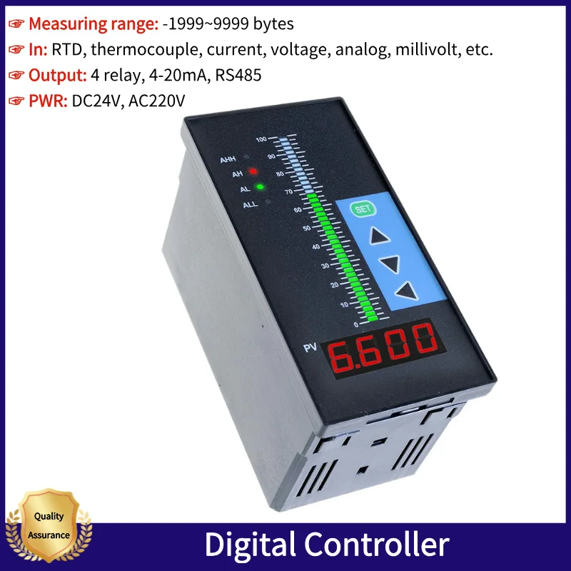 Water Level Controller for Pump 4-20mA RS485 Liquid Level Indicator 4-Relay Alarm Level Control Instrument