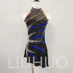 LIUHUO Ice Figure Skating Dress Girls Women Teens Stretchy Spandex Competition Wholesale