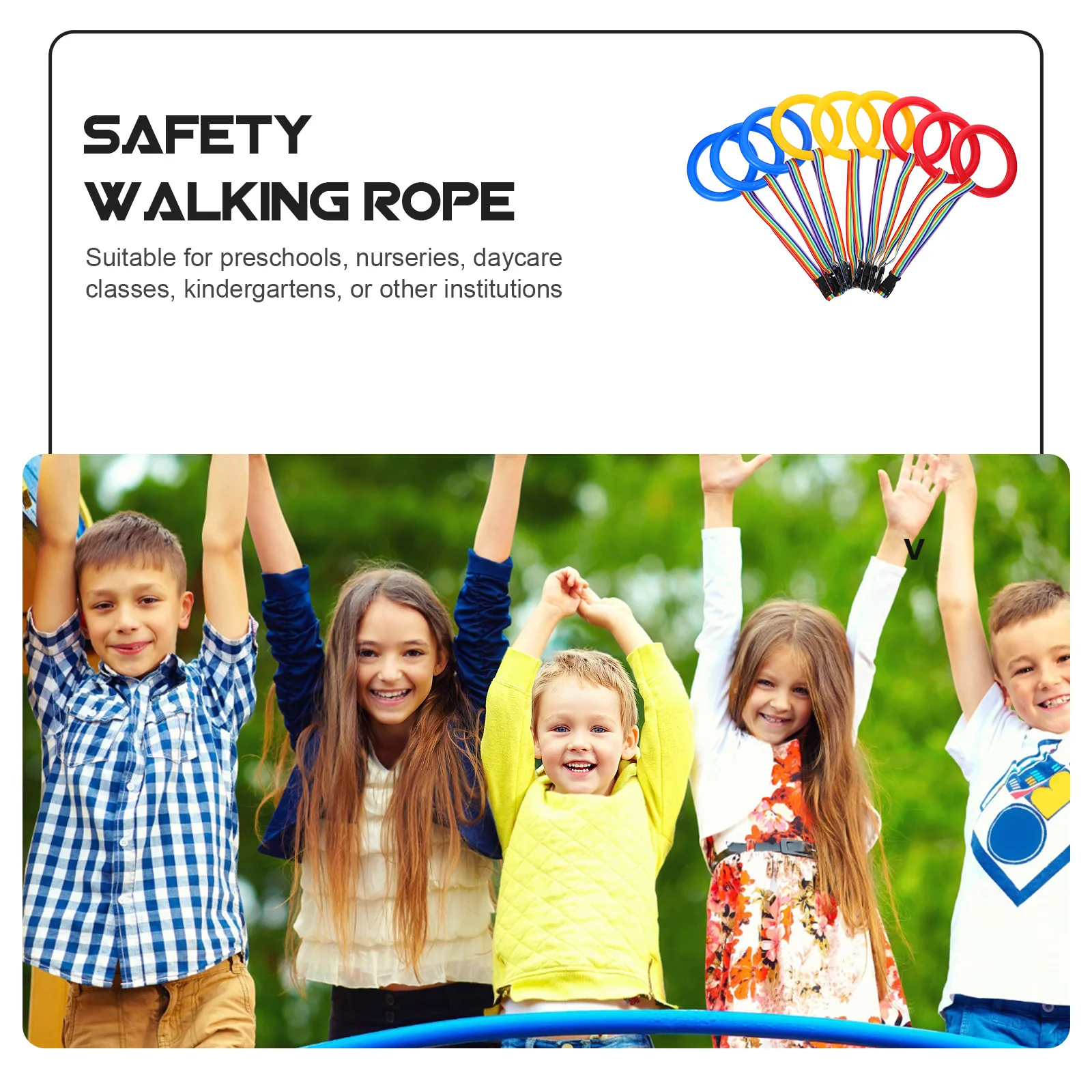 9 قطع من حبل المشي الآمن للأطفال مع مقابض ناعمة ومضادة للفقدان للأطفال الصغار في الهواء الطلق وتنظيم فئة ما قبل المدرسة