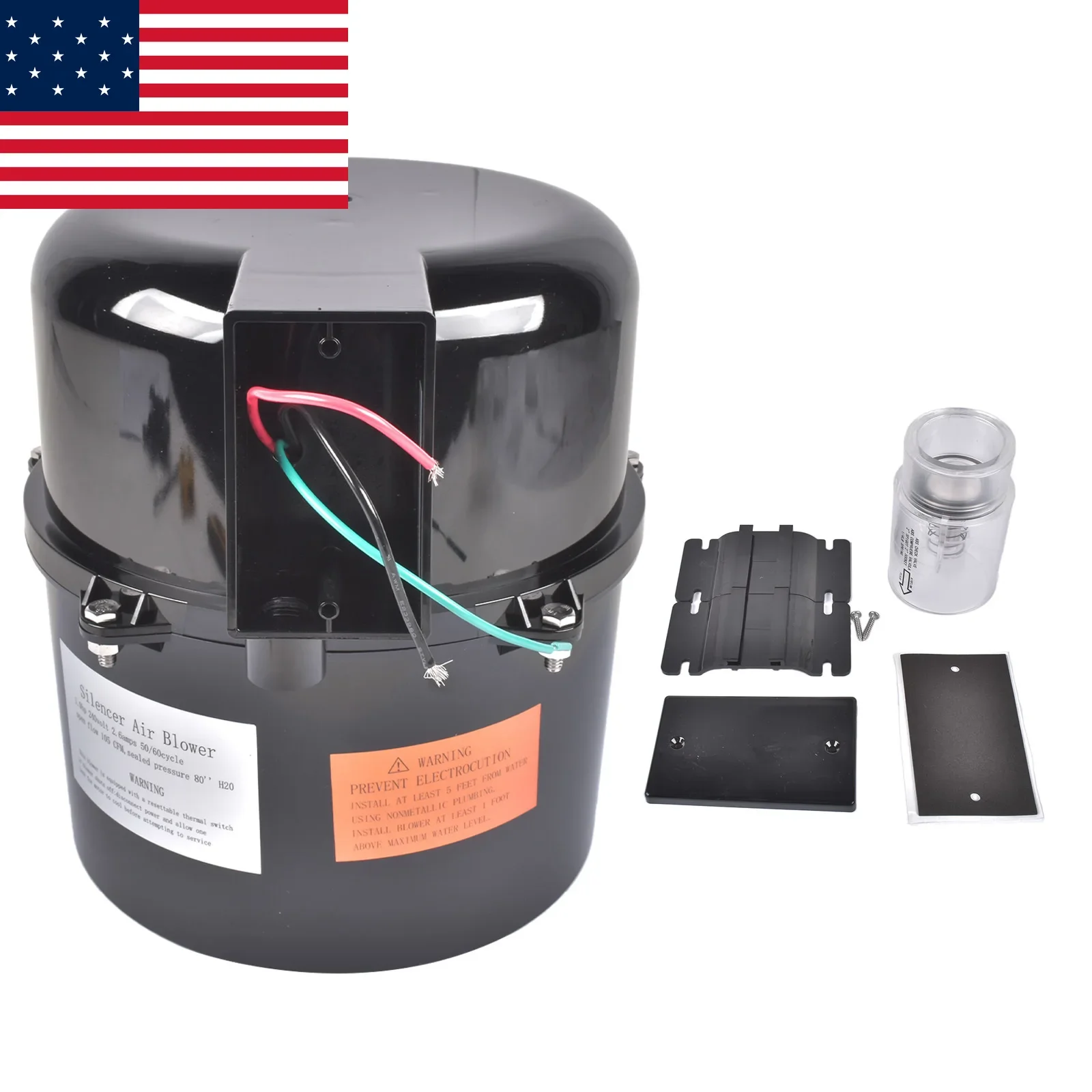AP03 Portable Air Supply Silencer Spa Pool Blower 1 Horsepower 240 Volt 2.6A 6310241