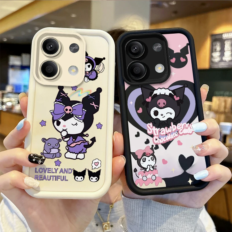 Kuromi Sanrio Phone Case For Redmi Note 13 12 Pro Plus 5G Note 13 12 11 10 9 Pro 12C 10C 9C A2 A1 Soft Sslicone Back Phone Cover