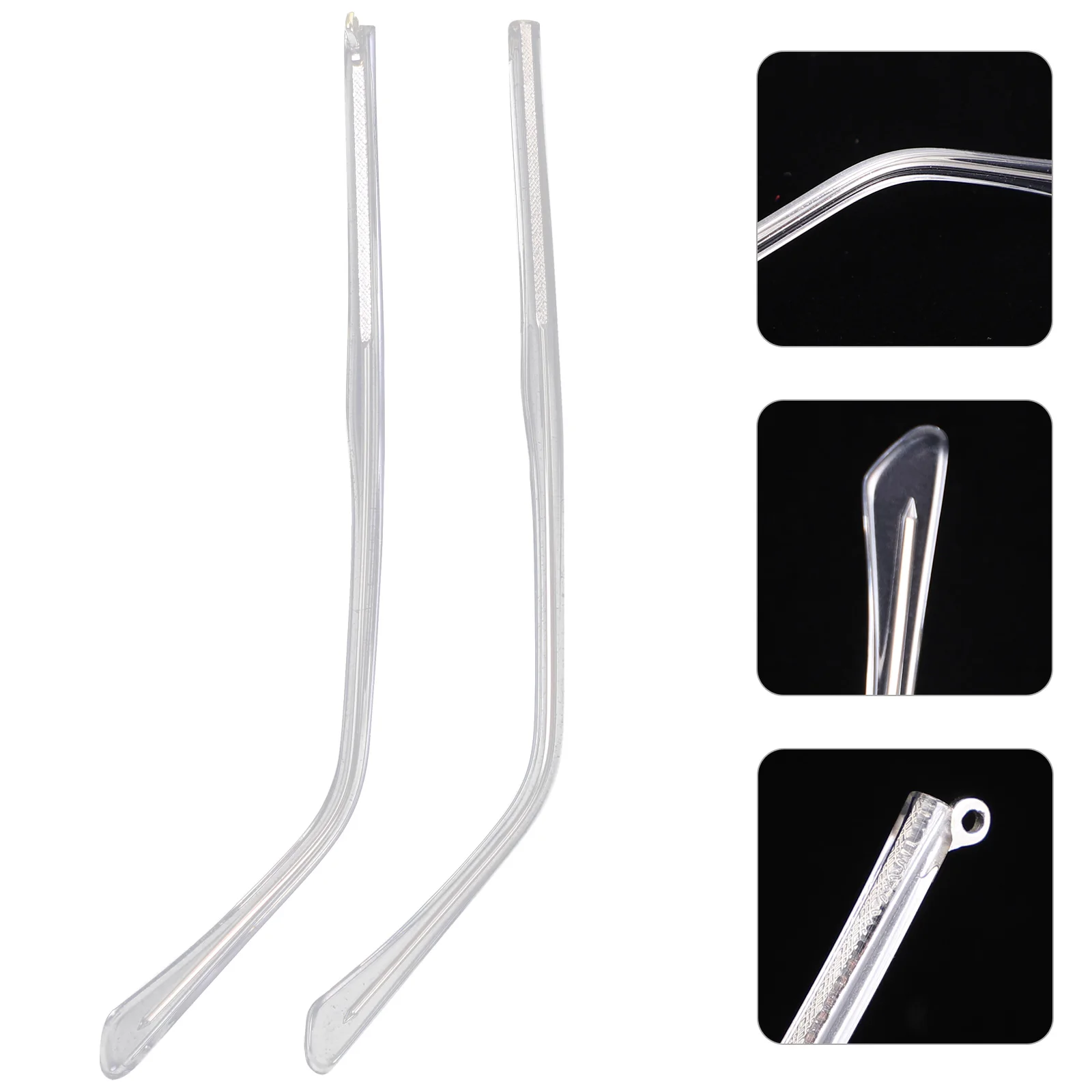 

Hypoallergenic Metal Temples Crystal Eyeglasses Arm Replacement Black Nonslip Lightweight Eyewear Replacement Parts For Repair