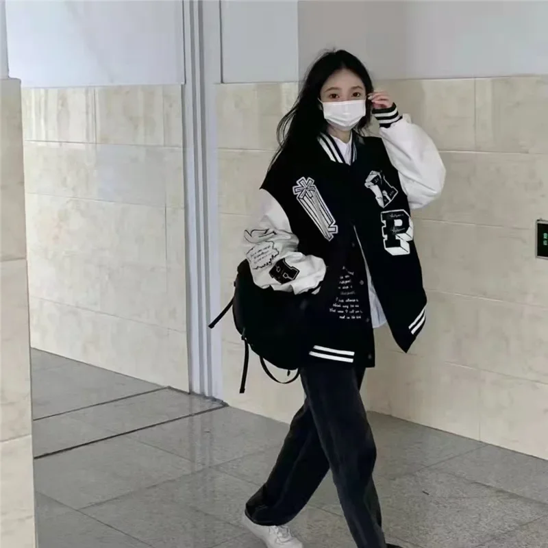 عارضة الأمريكية الرجعية كلية نمط فضفاض صالح البيسبول سترة للرجال والنساء الربيع الساخن بيع الموسم العصرية طالب Jac #3