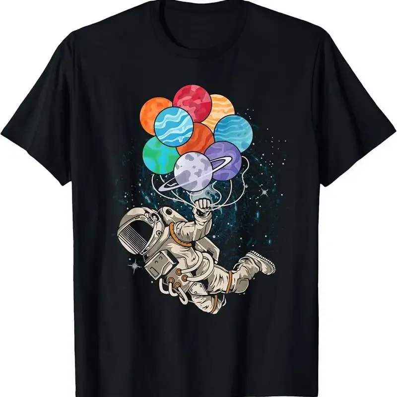 Astronaut And Planets - Planets Galaxy Star Space T-Shirt