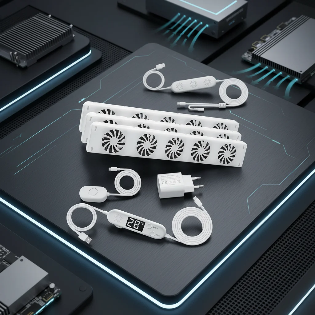 

5 Fan Intelligent Radiator Fan Radiator Booster Extension Set Airflow Rate AdjustmentBooster Extension Set Ventilator Fan