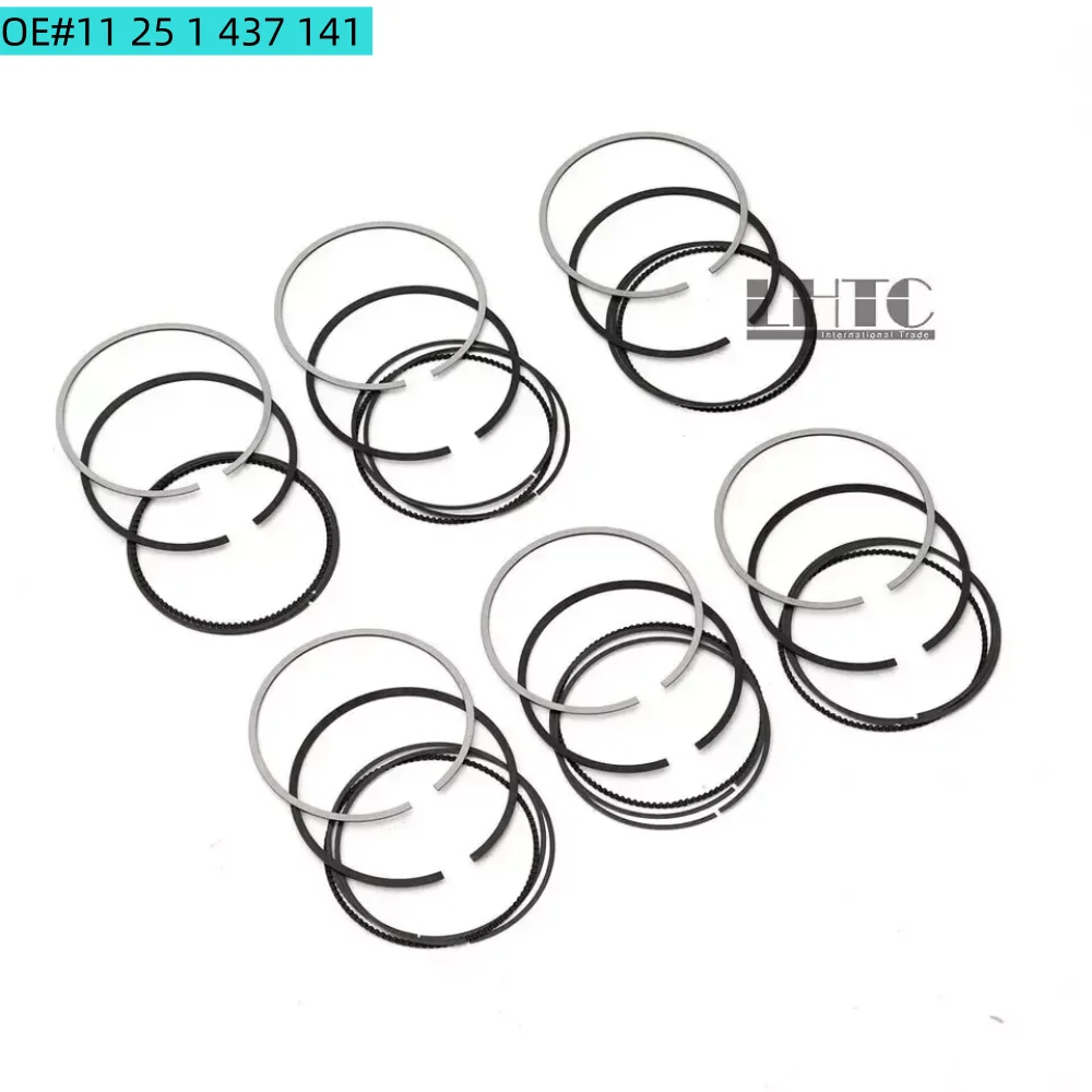 

Premium/ OE# 11 25 1 437 141 6pcs Piston Rings Set STD For BMW 320i 520i Z3 E36 E46 E39 2.0 L6 M50B20 M52B20