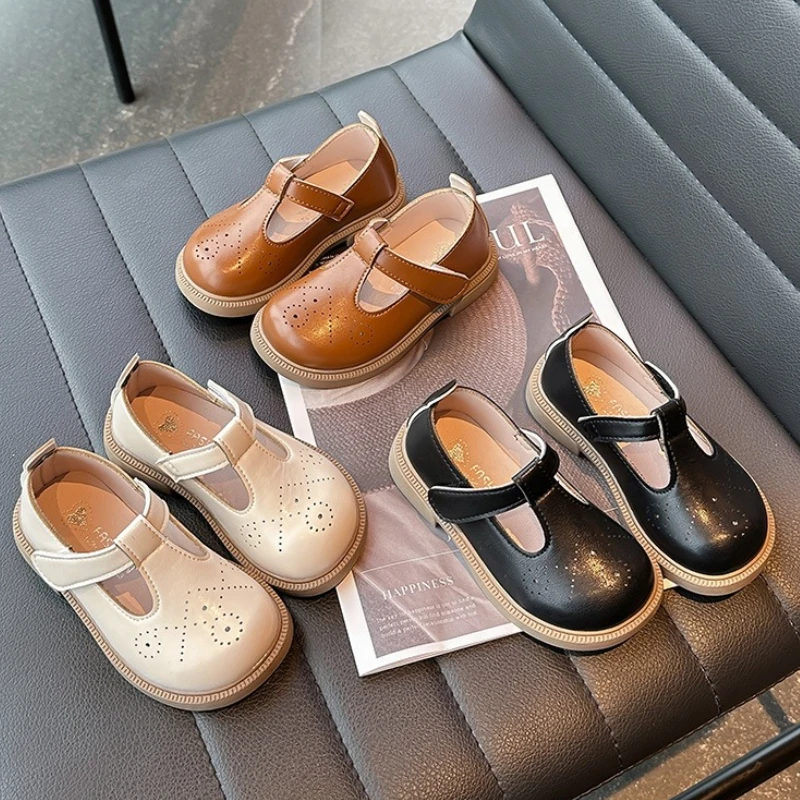 

Child British style leather shoes autumn new style child flat bottomed shoe baby fashion loafers men girl versatile leather shoe