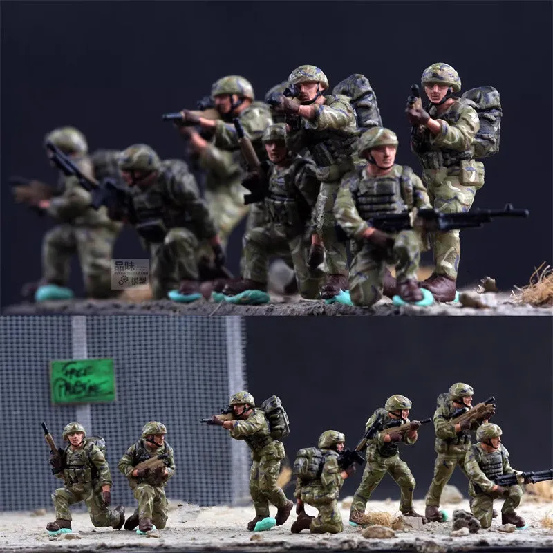 

Масштабная модель 1:72, 3D-печать, окрашенная, 8 шт., современные британские солдаты специального стрелкового отряда, фигурки, аксессуары для DIY-сцен, для демонстрации