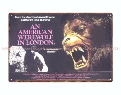 AN AMERICAN WEREWOLF IN LONDON horror sci fi movie poster metal tin sign design