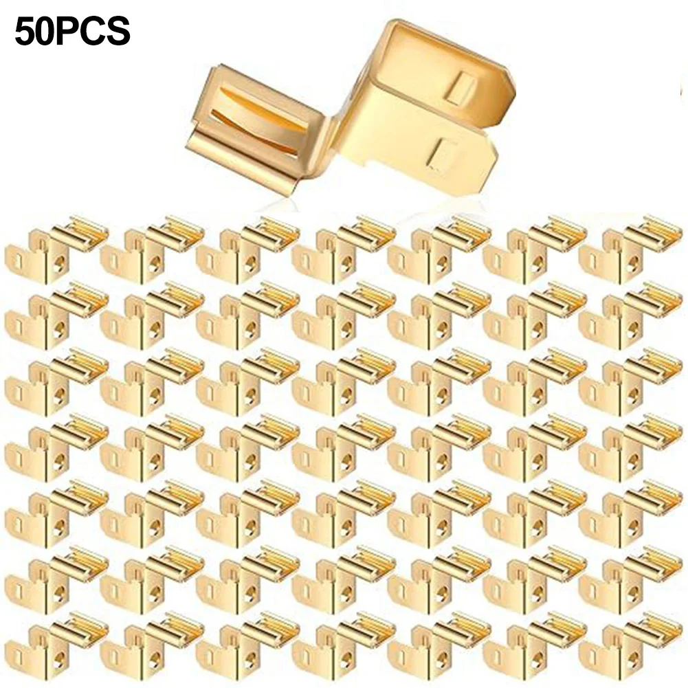/25Pcs /Gold /Brass Piggyback Spade Connectors Male Female Quick Disconnect Terminals For Two Way Wire Electrical Adapter