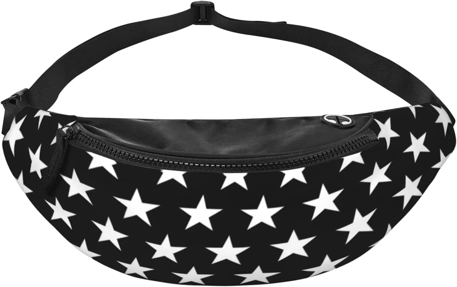 Star Black and White Fanny Packs for Women Mens Adjustable Waist Bag Crossbody Bag Fanny Pack for Travel Running Hiking Cycling