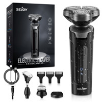 Sejoy  5 in 1 Electrical Rotary Shaver for Men Electric Hair Trimmer Type-C Rechargeable Battery Shaving Beard Machine