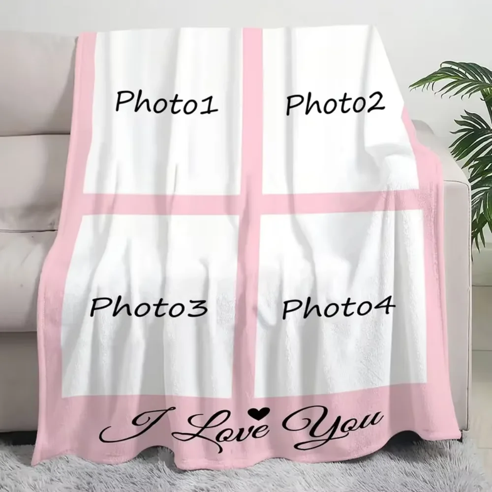 Custom Photo Flannel Blanket - Personalized Image Print, Soft & Cozy for All Seasons, Perfect Gift for Family & Friends